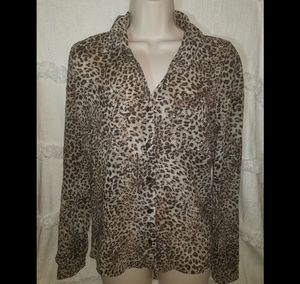Forever 21 cheetah print button down